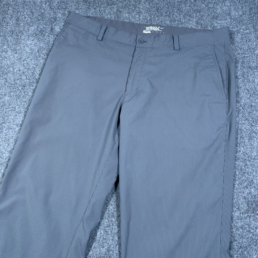 Nike Golf Tour Performance Dri-Fit Pants Gray Striped Men's 36x32 Preppy *Read